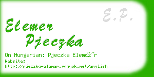 elemer pjeczka business card